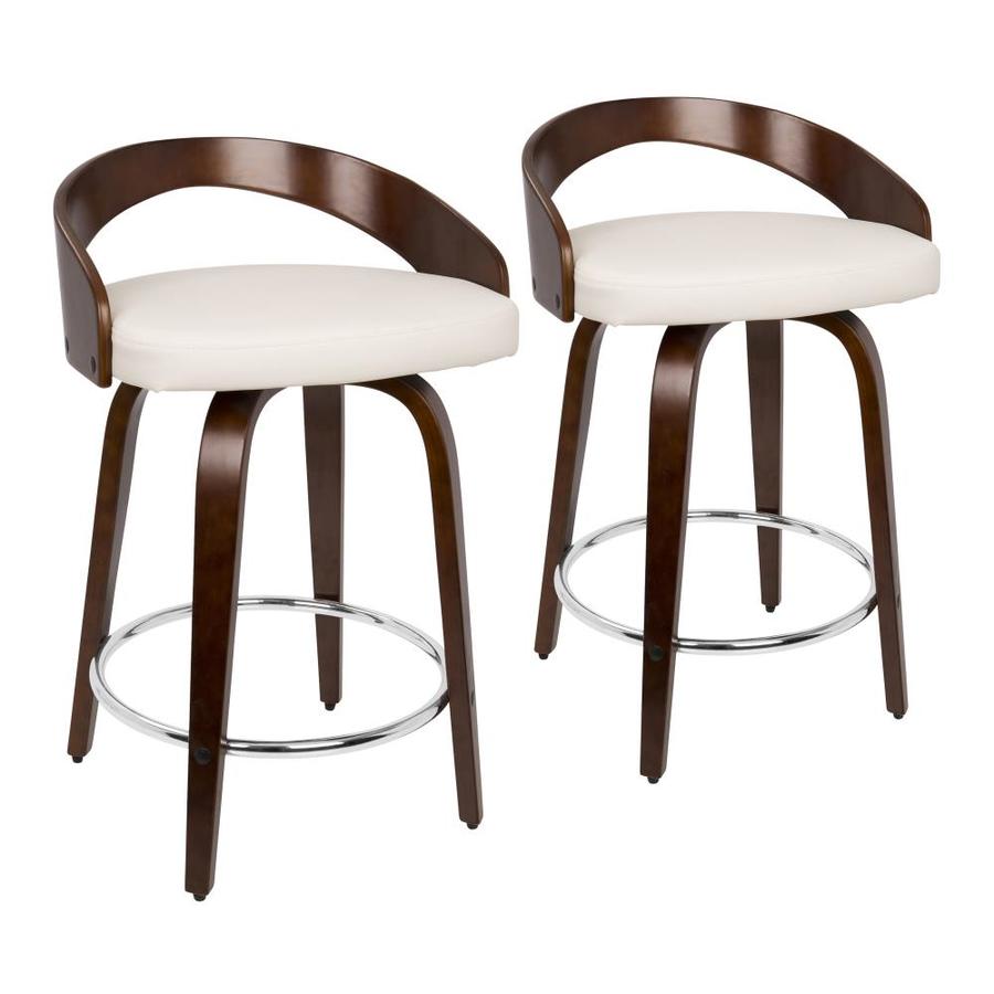 LumiSource Grotto Mid-Century Modern Counter Stool with Swivel in ...