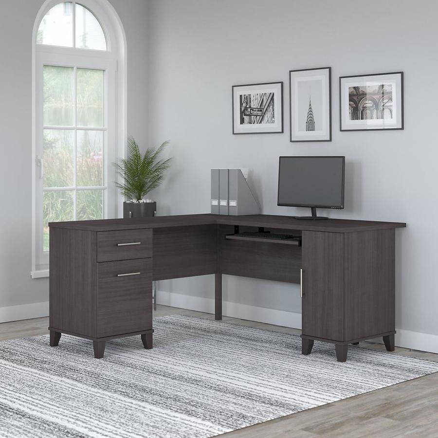 Bush Furniture Somerset 59.16-in Gray L-shaped Desk in the Desks ...