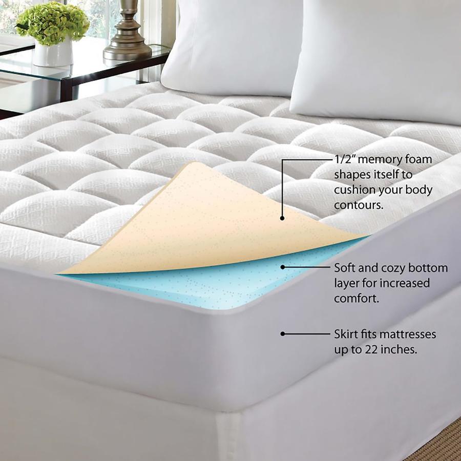 LoftWorks 18-in D Polyester King Hypoallergenic Mattress Topper in the ...