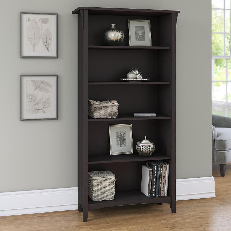 Bush Furniture Salinas Vintage Black 5-Shelf Bookcase in the Bookcases ...