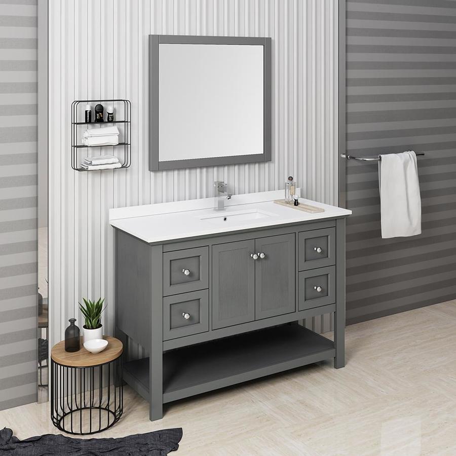 Fresca Cambria 48-in Gray Undermount Single Sink Bathroom Vanity With ...