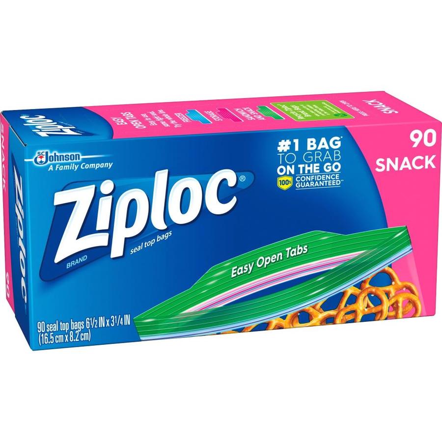 Ziploc Seal Top Bags, 1 qt, 7.44 x 7, Clear, 100/Box