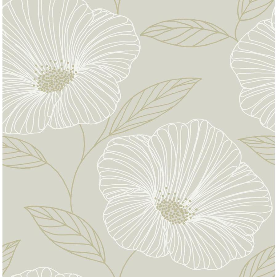 NuWallpaper 30.75-sq ft Metallic Vinyl Floral Self-Adhesive Peel and ...