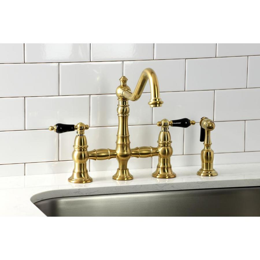 Kingston Brass Duchess Brushed Brass 2-Handle Deck-Mount Bridge Handle ...