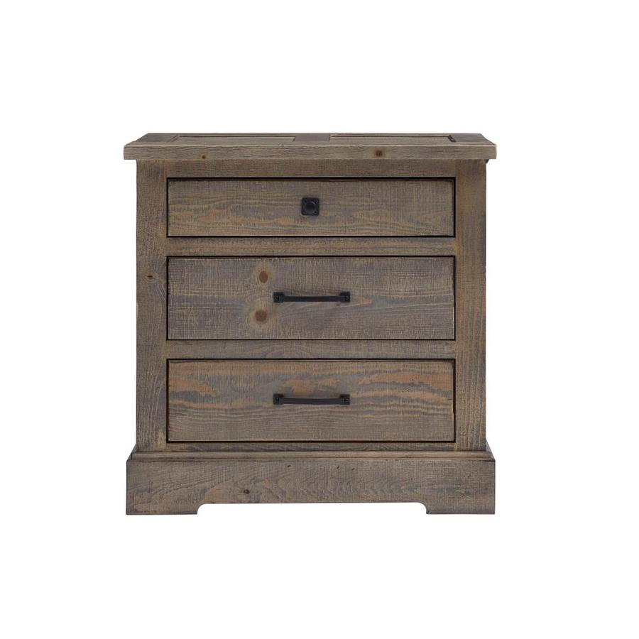 Progressive Furniture Meadow Weathered Gray Pine Nightstand in the