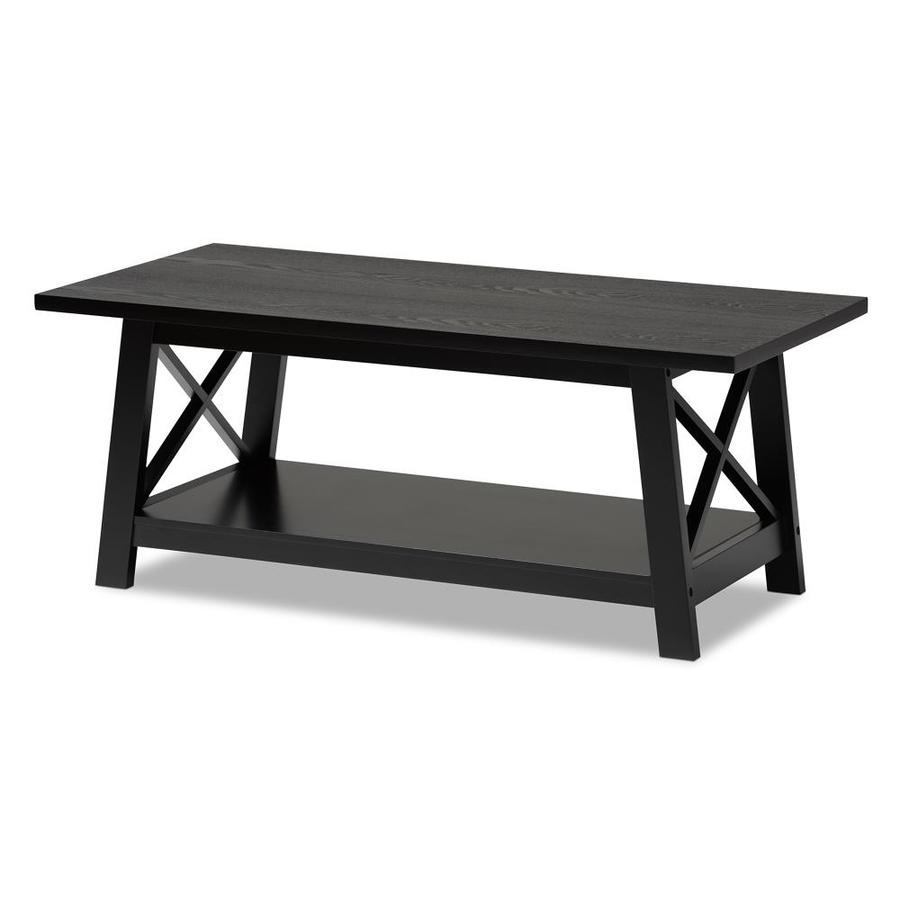 Baxton Studio Germain Black Wood Coffee Table In The Coffee Tables Department At Lowes Com