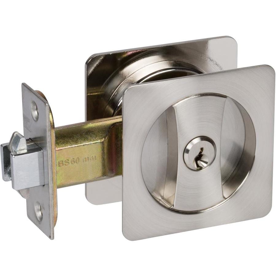 Delaney Hardware Contemporary Entry Square Pocket Lock Satin Nickel in ...