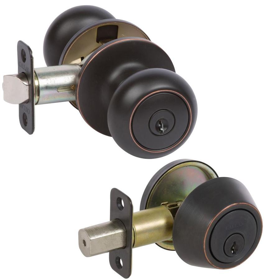 Delaney Hardware Saxon Entry Knob and Deadbolt Combo Edged Oil Rubbed ...