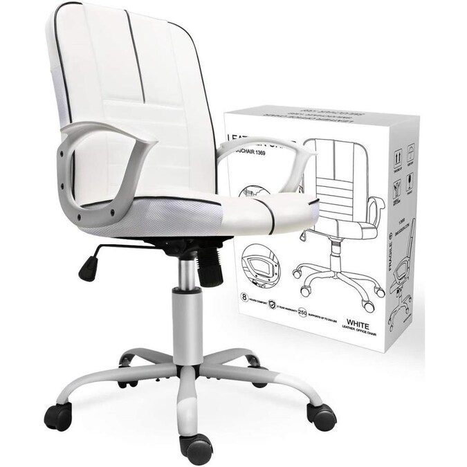 Casainc Office Lumbar Support Leather Desk Chair In The Office Chairs Department At Lowes Com