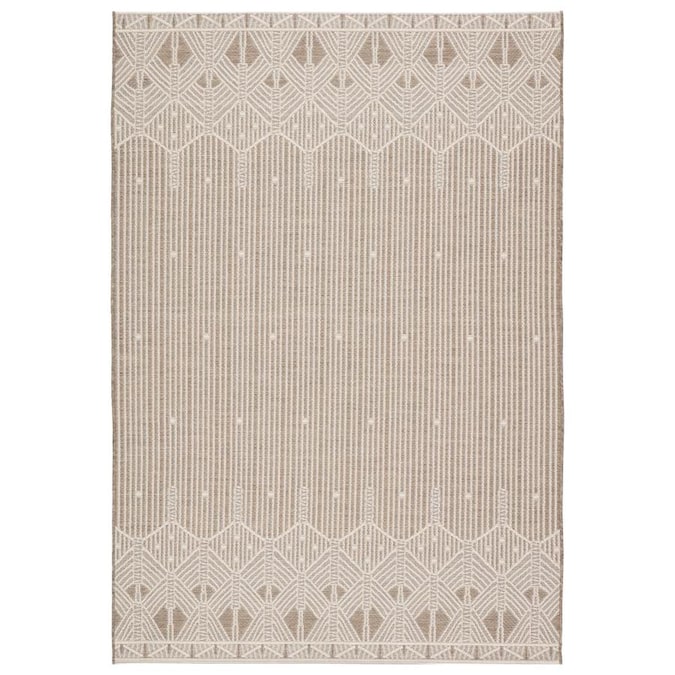 Monte 8 X 11 Taupe Cream Indoor Outdoor Geometric Bohemian Eclectic Area Rug In The Rugs Department At Lowes Com