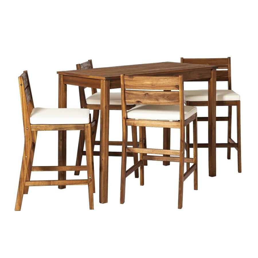 walker edison 5-piece wood dining set