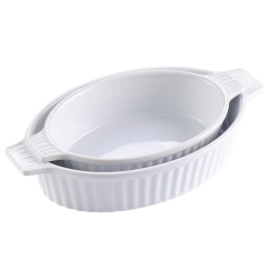 white baking dish