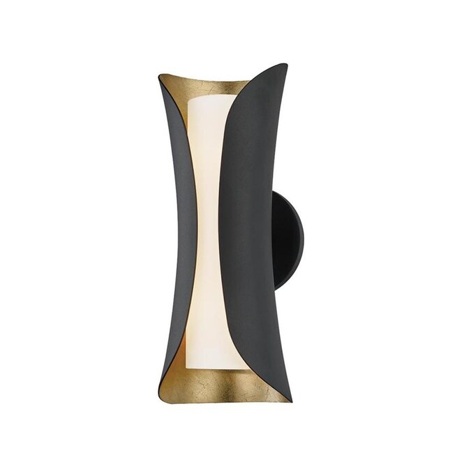 Mitzi By Hudson Valley Lighting Josie 5 In W 2 Light Gold Leaf Black Modern Contemporary Wall Sconce In The Wall Sconces Department At Lowes Com