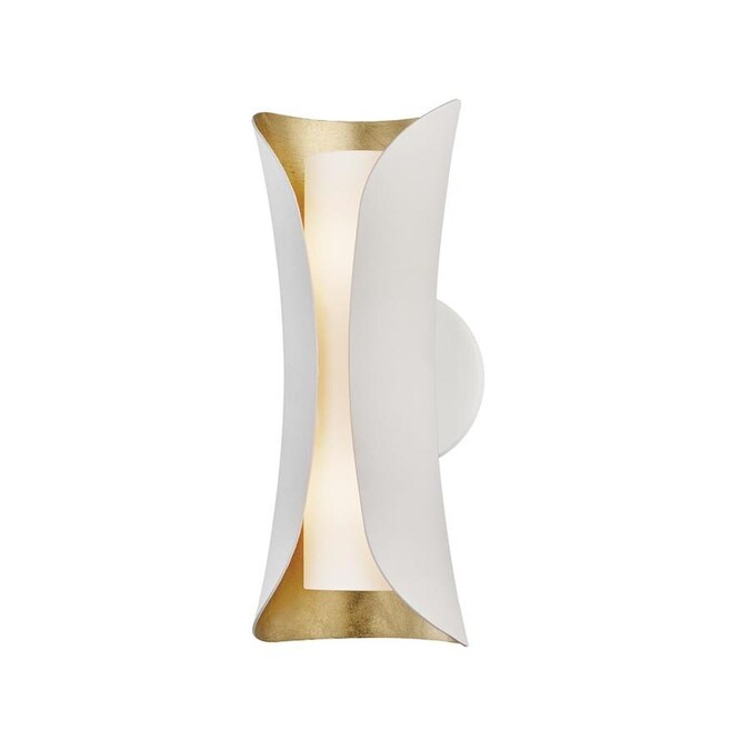 Mitzi By Hudson Valley Lighting Josie 5 In W 2 Light Gold Leaf White Modern Contemporary Wall Sconce In The Wall Sconces Department At Lowes Com