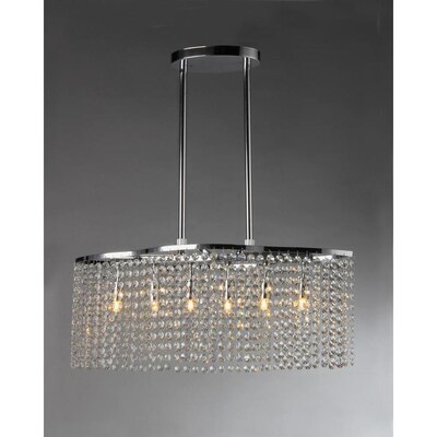 Home Accessories Inc Tee Crystal 6-Light Chrome Chandelier Home Accessories Inc Tee Crystal 6-Light Chrome Chandelier