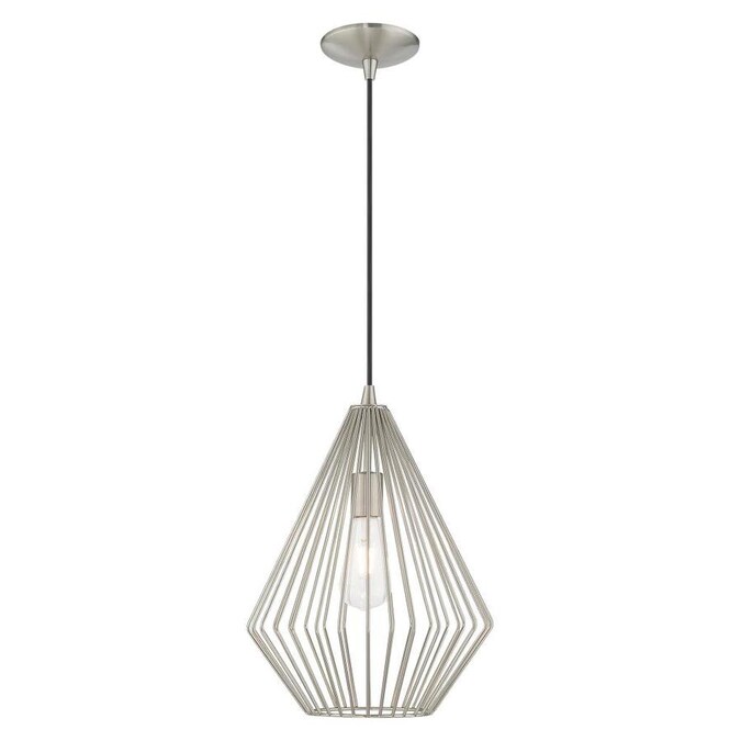 Livex Lighting Geometric Shade Mini Pendants Brushed Nickel Modern Mini Pendants Brushed Nickel Modern