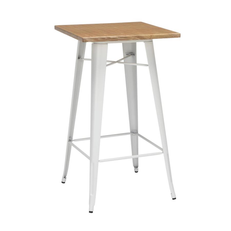 Ofm 161 Collection White Natural Bar Table Wood With White Metal Base In The Dining Tables Department At Lowes Com