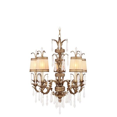 Livex Lighting La Bella 5-Light Vintage Gold Leaf Traditional Crystal Chandelier Livex Lighting La Bella 5-Light Vintage Gold Leaf Traditional Crystal Chandelier