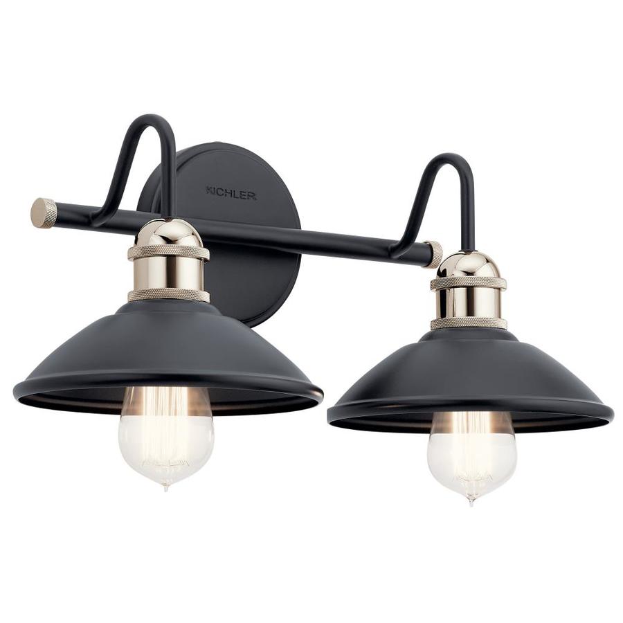 Kichler Clyde 2-Light Black Industrial Vanity Light In The Vanity ...