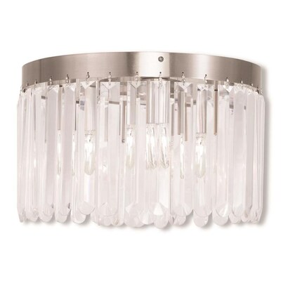 Livex Lighting Ashton 13-in Brushed Nickel Transitional Incandescent Flush Mount Light Livex Lighting Ashton 13-in Brushed Nickel Transitional Incandescent Flush Mount Light