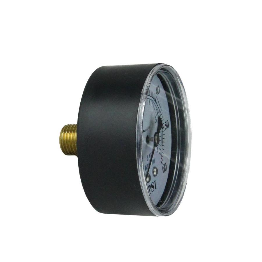 Northlight 2.5-in (60mm) Black and White Back Mount Pressure -Gauge 0 ...