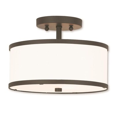 Livex Lighting Park Ridge 7.75-in Bronze Transitional Incandescent Flush Mount Light Livex Lighting Park Ridge 7.75-in Bronze Transitional Incandescent Flush Mount Light