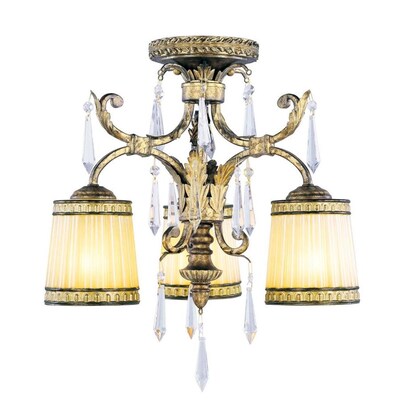 Livex Lighting La Bella Vintage Gold Traditional Incandescent Semi-Flush Mount Light Livex Lighting La Bella Vintage Gold Traditional Incandescent Semi-Flush Mount Light