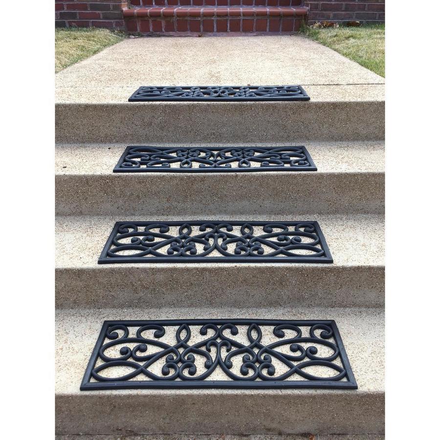 AmeriHome 3/4-ft x 2-1/2-ft Black Rectangular Indoor/Outdoor Stair ...