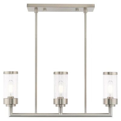 Livex Lighting Hillcrest 3-Light Brushed Nickel Transitional Chandelier Livex Lighting Hillcrest 3-Light Brushed Nickel Transitional Chandelier