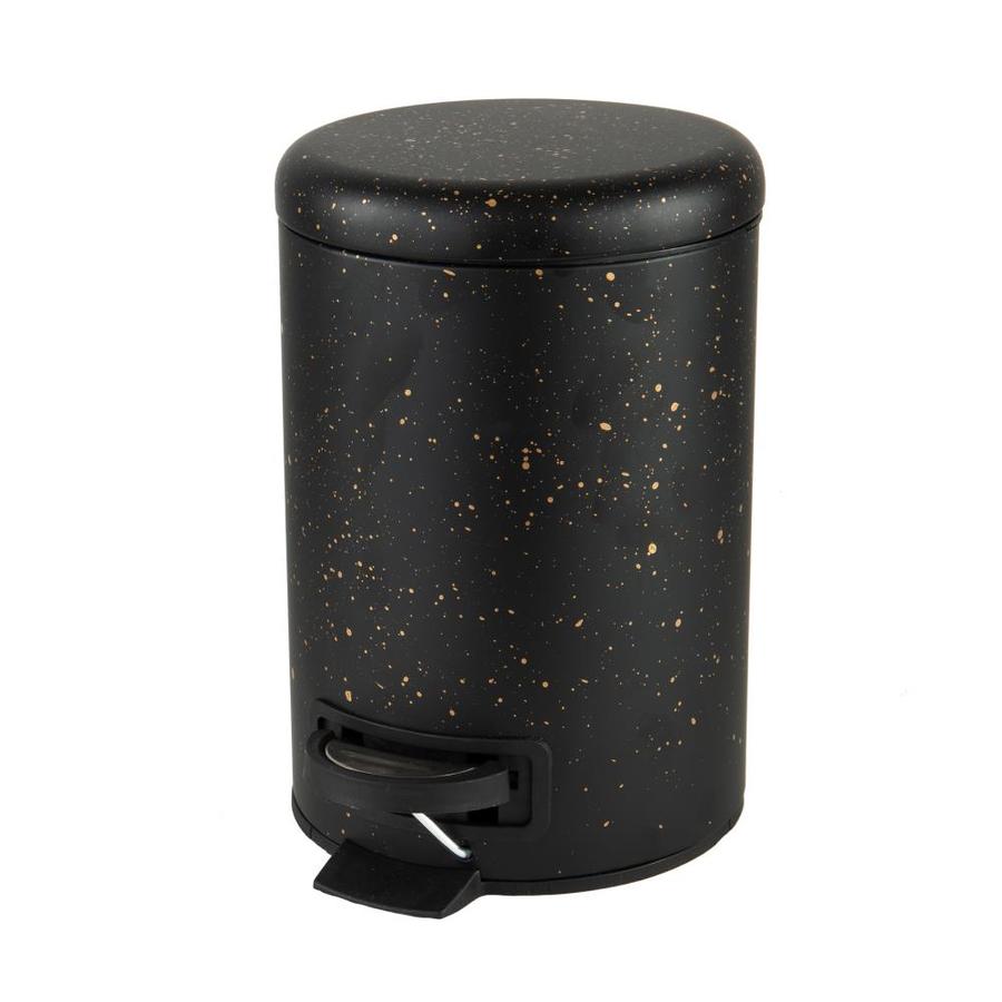 Elle Decor Black Metal Wastebasket in the Wastebaskets department at