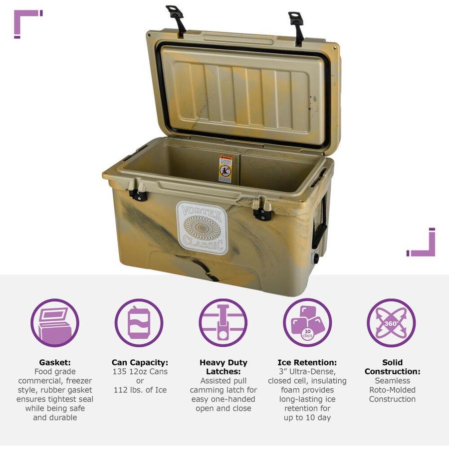 VORTEX Classic Series 65-Quart Rotational-Molded Cooler in Tan in the ...