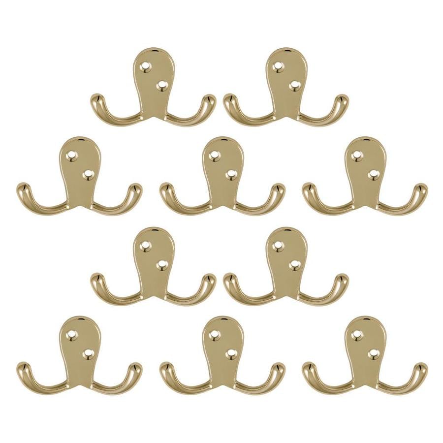 Design House Double Hook 10 Pack Polished Brass in the Decorative Wall ...