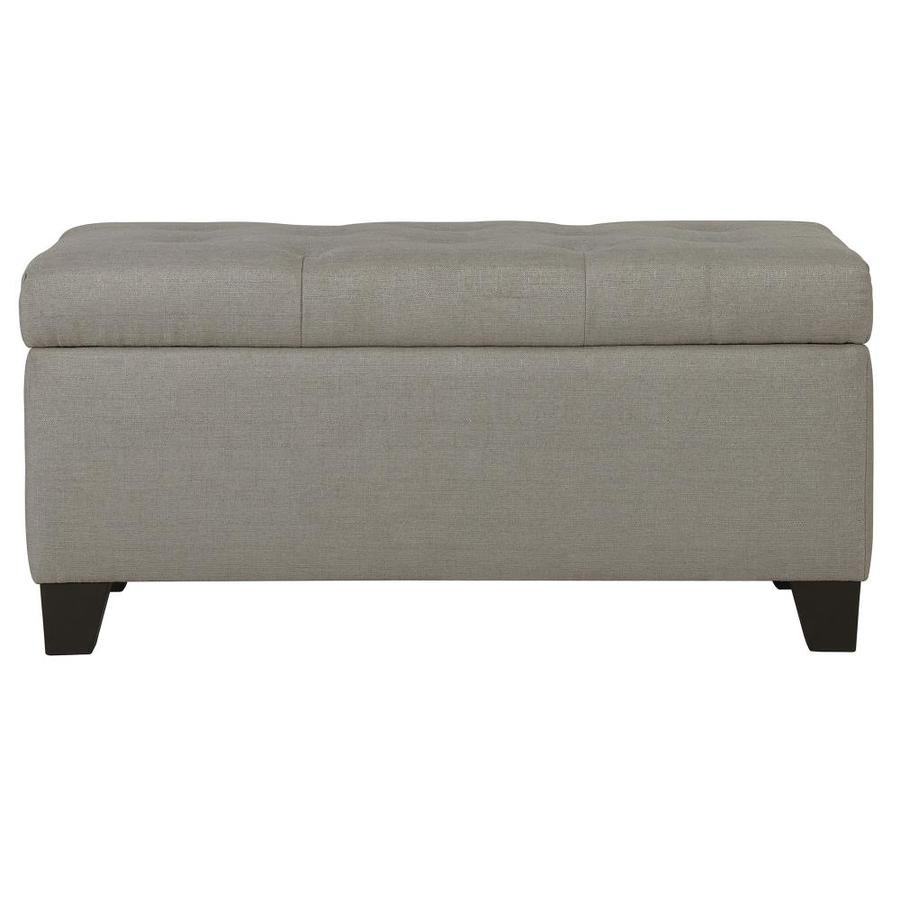 Worldwide Homefurnishings Modern Light Grey Storage Ottoman in the
