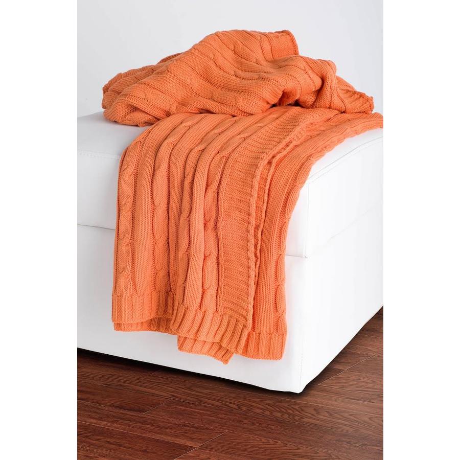 Rizzy Home Throw Orange Cotton Throw in the Blankets & Throws