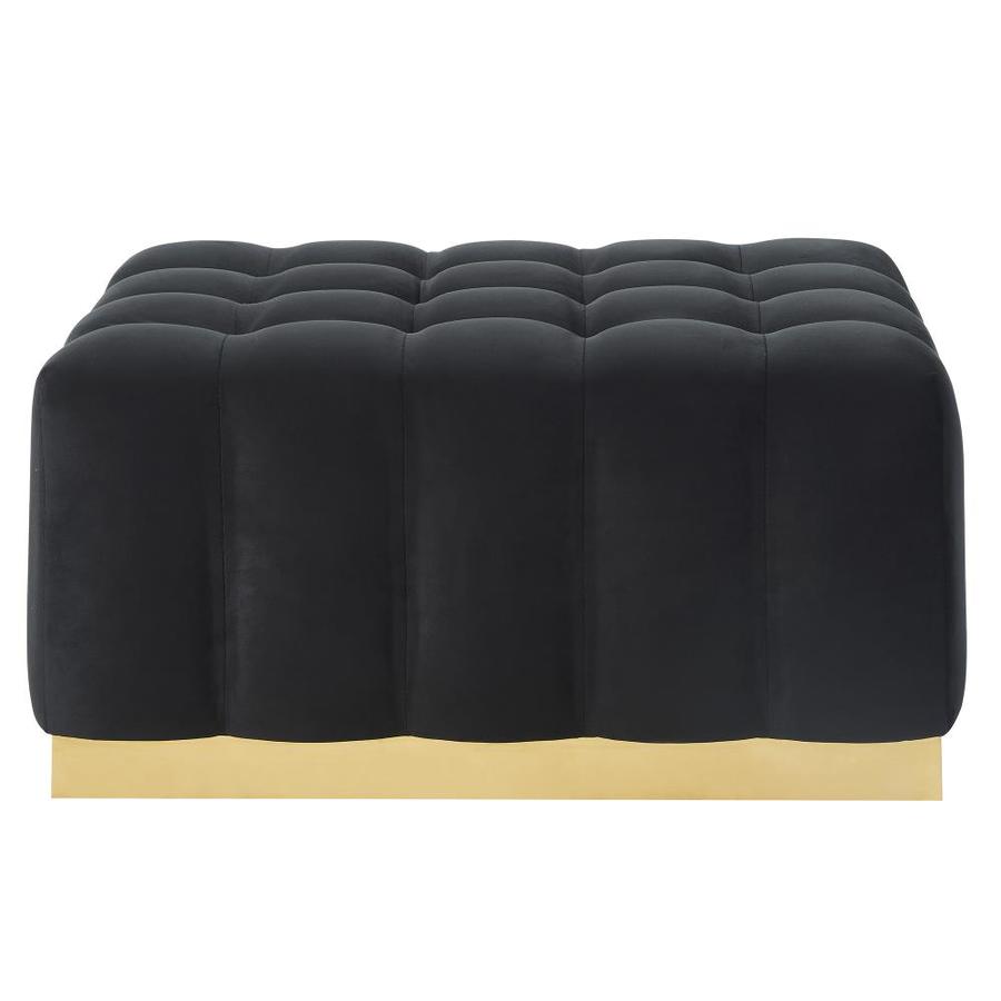 Worldwide Homefurnishings Modern Black Velvet Storage Ottoman in the