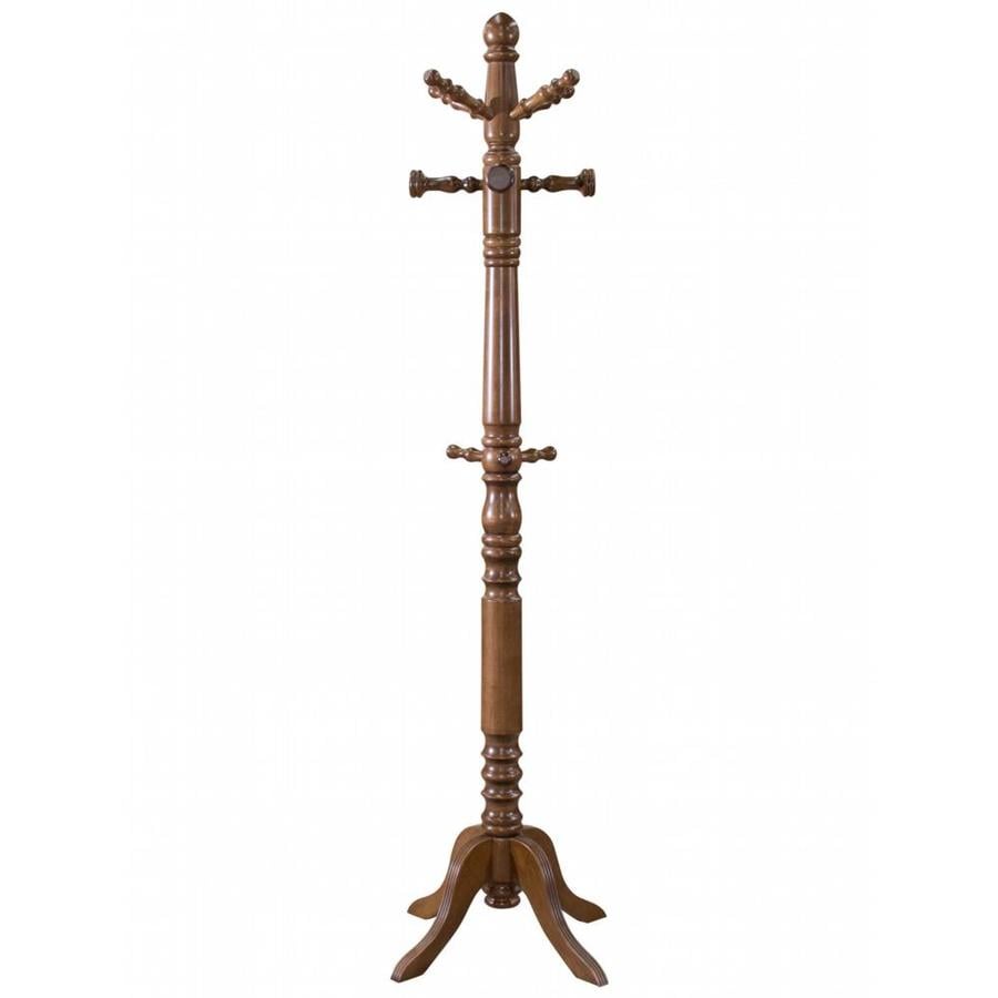 Worldwide Homefurnishings Traditional Solid Wood Coat Rack in Walnut in 