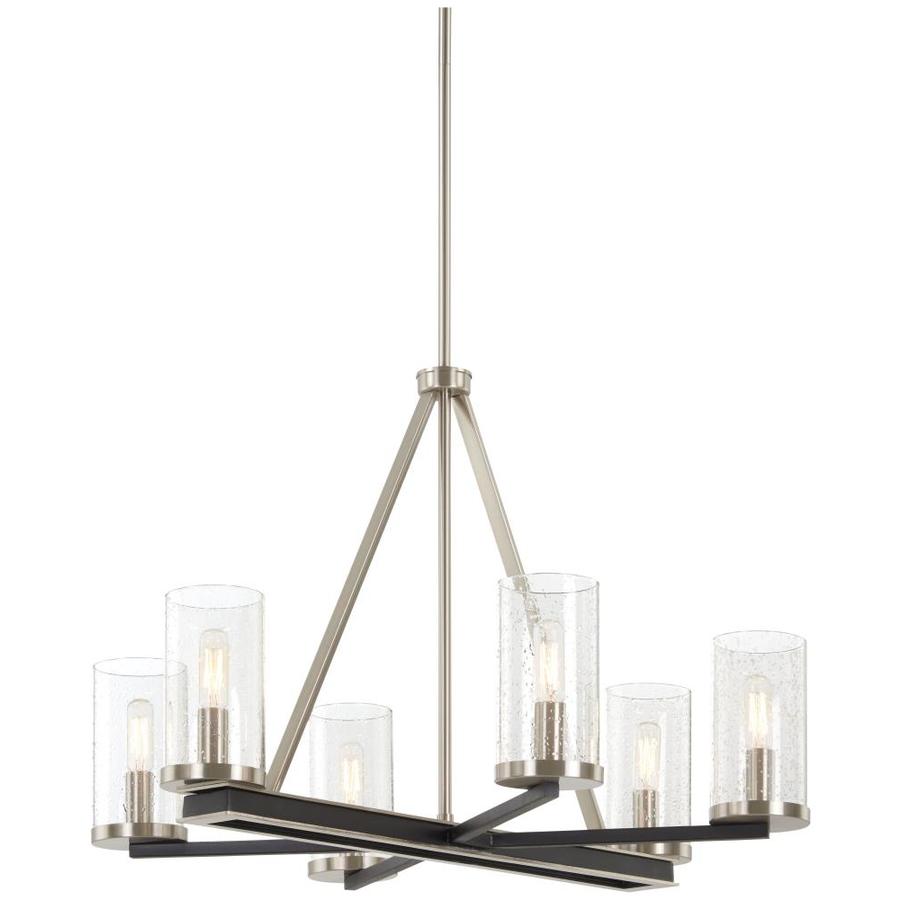 Minka Lavery Cole S Crossing 6 Light Coal With Brushed Nickel Modern Contemporary Chandelier In The Chandeliers Department At Lowes Com