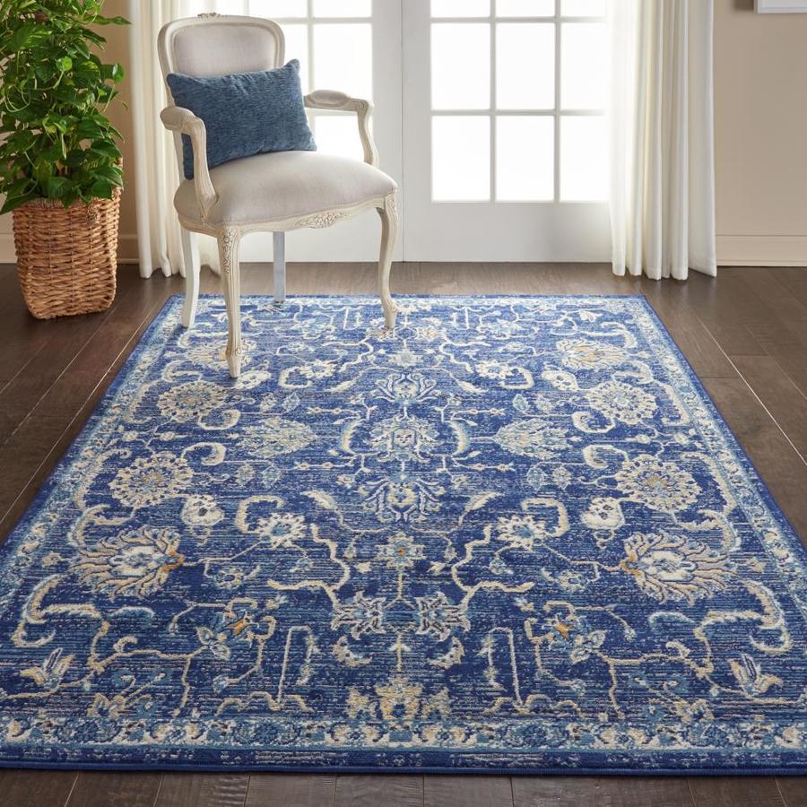 Nourison Grafix 8 x 10 Navy Indoor Abstract Area Rug in the Rugs ...