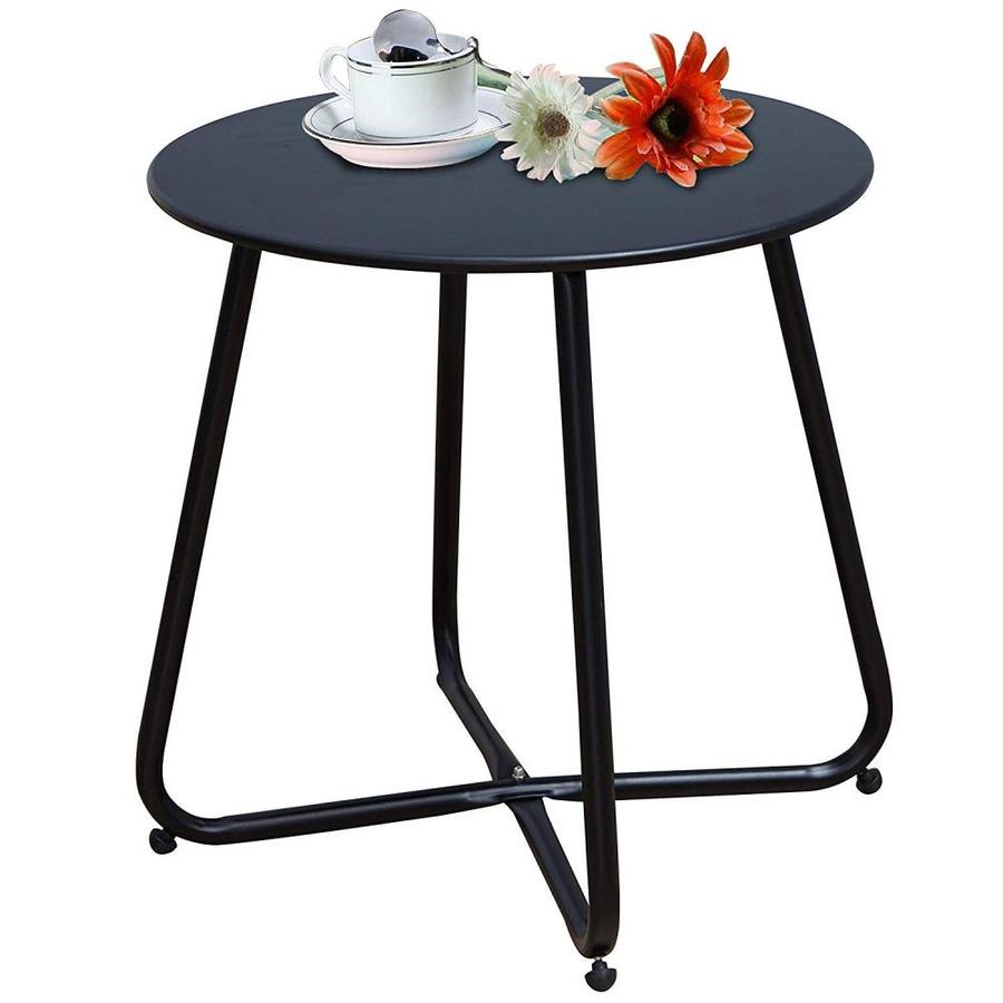 CASAINC Patio Coffee Table Steel Side Table Weather Resistant Outdoor ...
