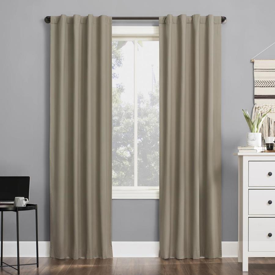 Sun Zero 84-in Stone Polyester Blackout Standard Lined Back Tab Single