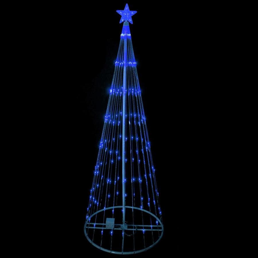 Northlight 9-ft Blue LED Light Show Cone Christmas Tree Lighted Outdoor ...