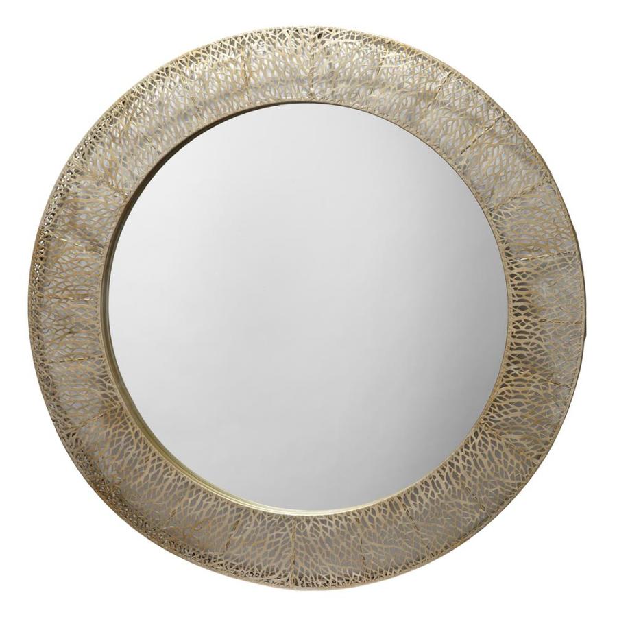 40-in L x 40-in W Round Champagne Framed Wall Mirror in the Mirrors ...