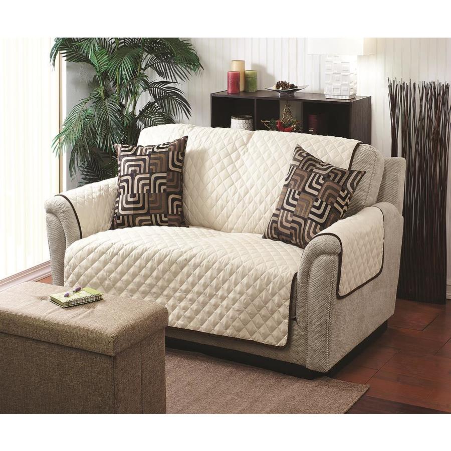 Duck River Textile Reynolda Reversible Waterproof Microfiber Sofa Cover With Elastic Buckle In Chocolate Natural In The Slipcovers Department At Lowes Com