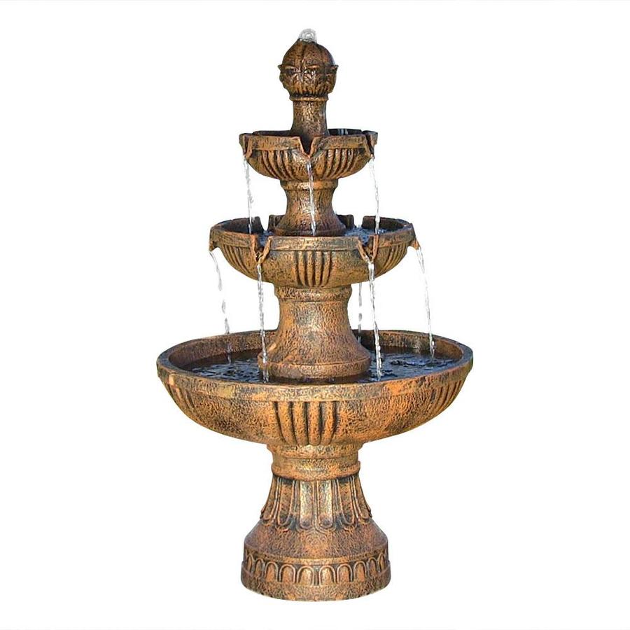 Sunnydaze Decor 4 Tier Pineapple Outdoor Garden Water Fountain Earth 52 In Tall In The Outdoor Fountains Department At Lowes Com