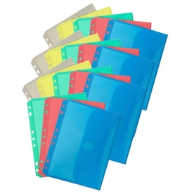 for Letter Size Papers Assorted Colors 32960 C-Line Two-Pocket Heavyweight Poly Portfolio with Prongs 10 Pack Includes Business Card Slot