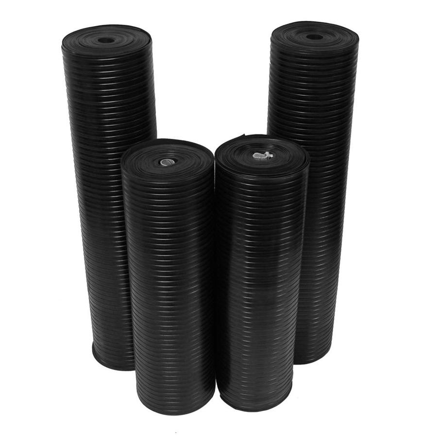 RubberCal WideRib 0.125in x 36in x 48in Black Rubber Roll