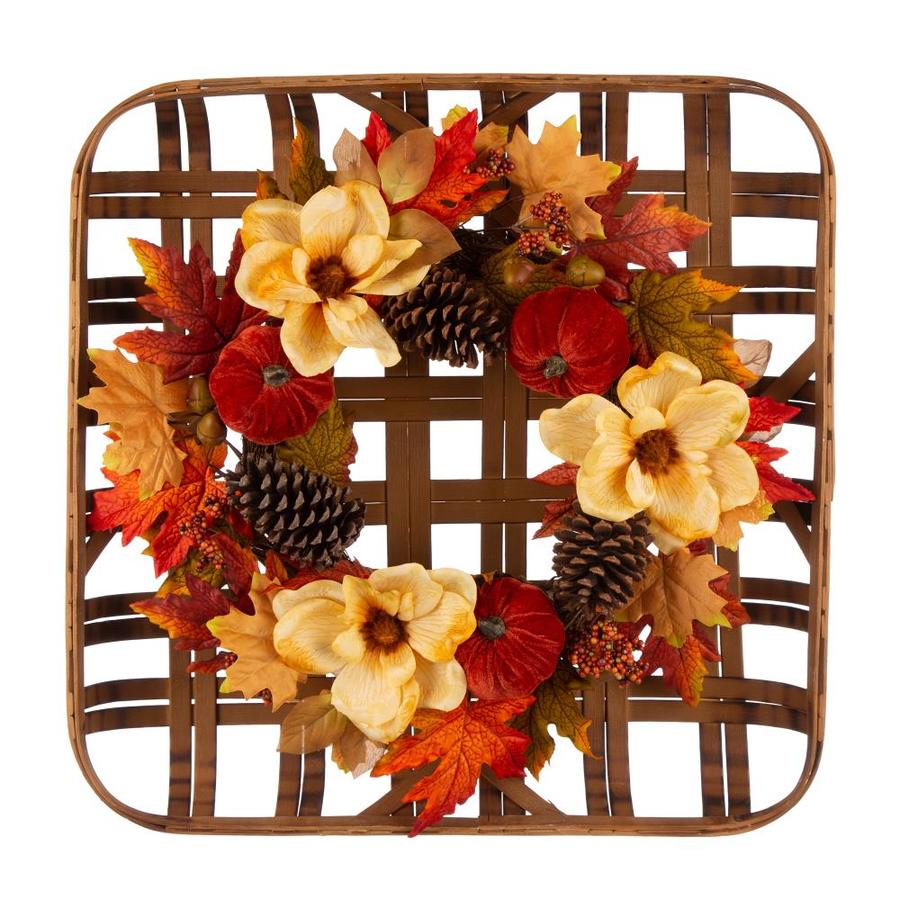 Glitzhome 24in Flowers Wreath in the Fall Wreaths & Garland department