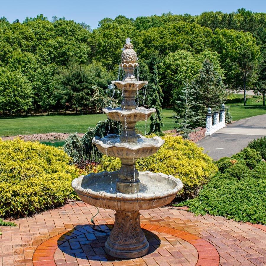 Sunnydaze Decor 4-Tier Grand Courtyard Outdoor Garden Water Fountain 80 ...