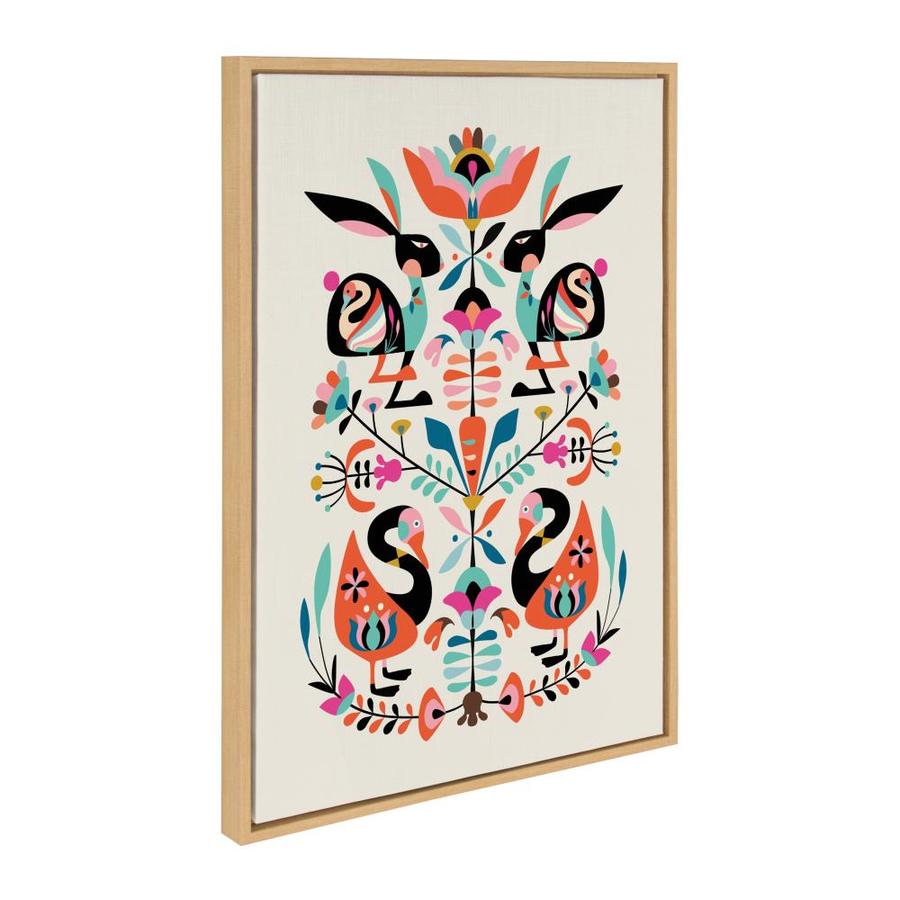 Kate and Laurel Sylvie Floral Bunny Framed Canvas Wall Art By Rachel ...