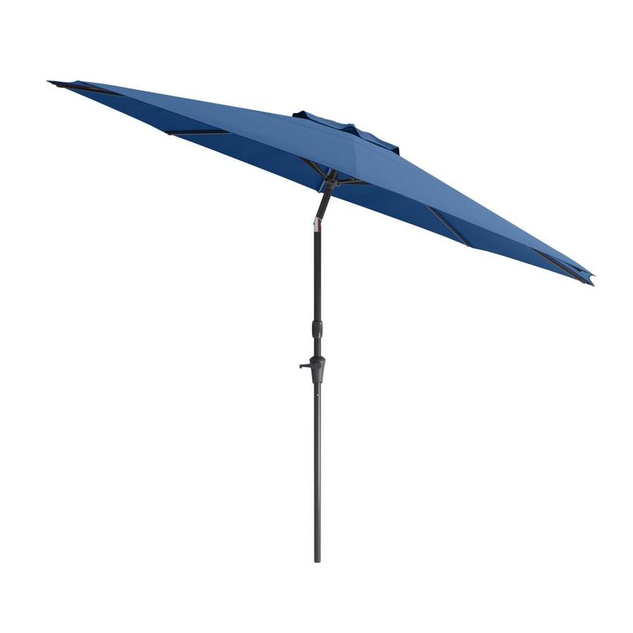 Corliving 10 Ft Round Orange With Black Aluminum Frame Auto Tilt Market Patio Umbrella In The Patio Umbrellas Department At Lowes Com